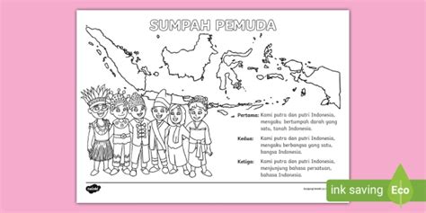 Printable Aktifitas Mewarnai Spesial Hari Sumpah Pemuda