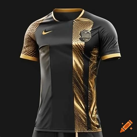 Black and gold soccer jersey design on Craiyon