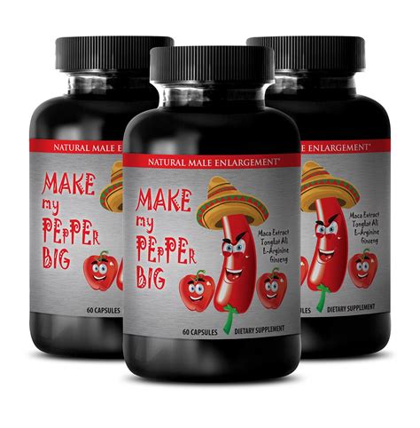 Libido pills - MAKE MY PEPPER BIG - Muscle growth supplements for men - 3 Bot... - Vitamins ...