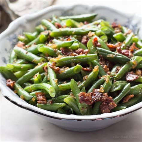 Sweet and Sour German Green Beans with Bacon and Onions - Low Carb Maven