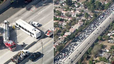 405 Fwy crash in North Hills injures 40 people, shuts down lanes ...