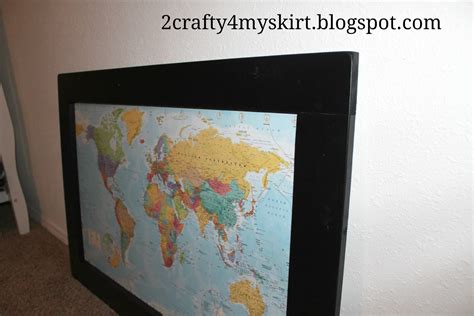 2 Crafty 4 My Skirt: Framed World Map on Cork Board