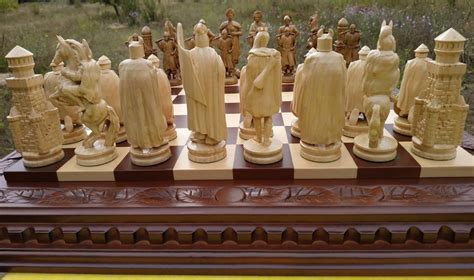 Wooden Chess Pieces Board Wood Carving Handmade Big Large - Etsy