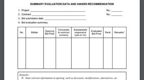 Construction Bid Evaluation Report