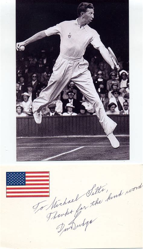 Tennis 1938 Grand Slam - DON BUDGE - Original Autograph from 1990s