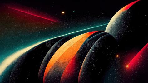 Retro Futuristic, Space Wallpaper. 4K Vintage Background, Colorful ...