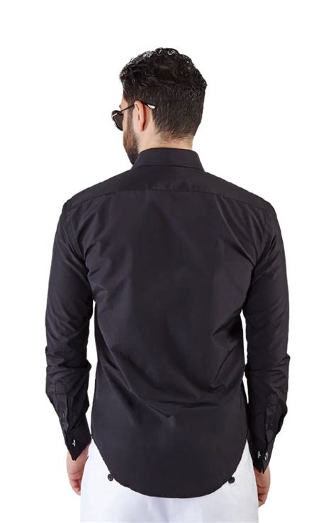 Slim Fit Black French Cuff Tuxedo Shirt – ÃZARMAN