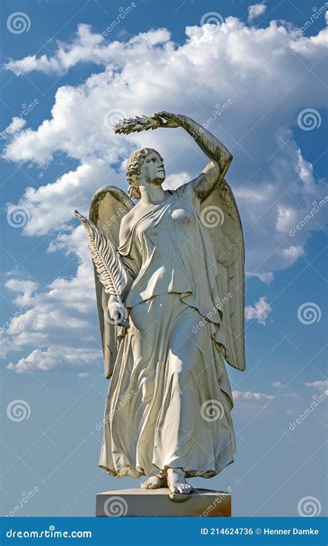 Statue of the goddess Nike stock photo. Image of greek - 214624736