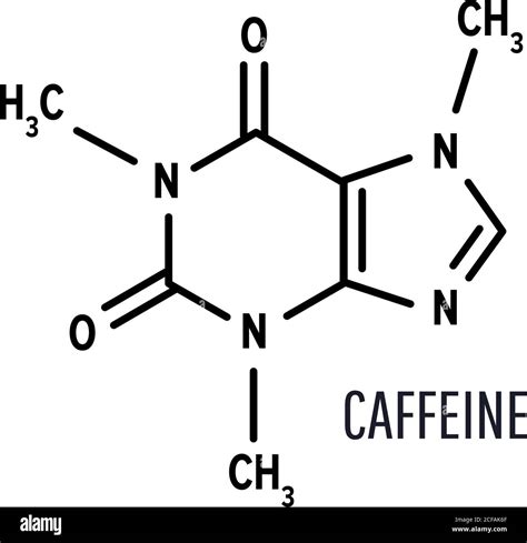 Caffeine structural chemical formula on a white background Stock Vector ...