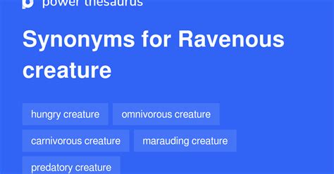 Ravenous Creature synonyms - 12 Words and Phrases for Ravenous Creature