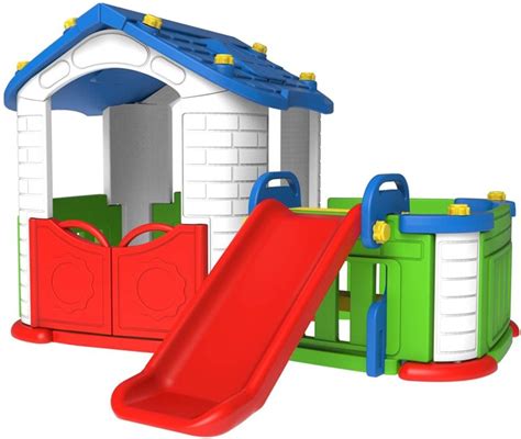 Plastic Big Playhouse Red House with Slide CHD-354 - Toys 4 You