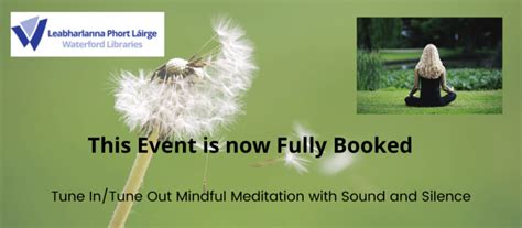 Tune In/Tune Out - Mindful Meditation with Sound and Silence - Event Fully Booked - Waterford ...