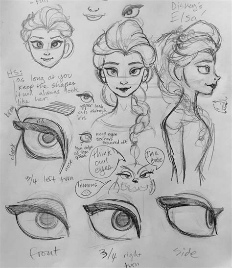 ArtStation - Disney Elsa Sketch Character Design Tips