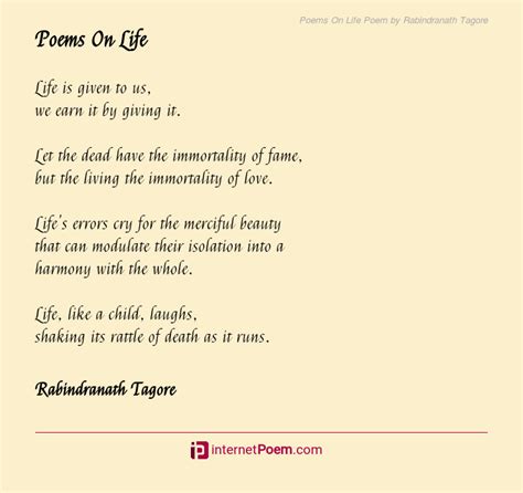 Poems On Life Poem by Rabindranath Tagore