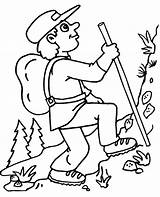 Hiking Coloring Page sketch template