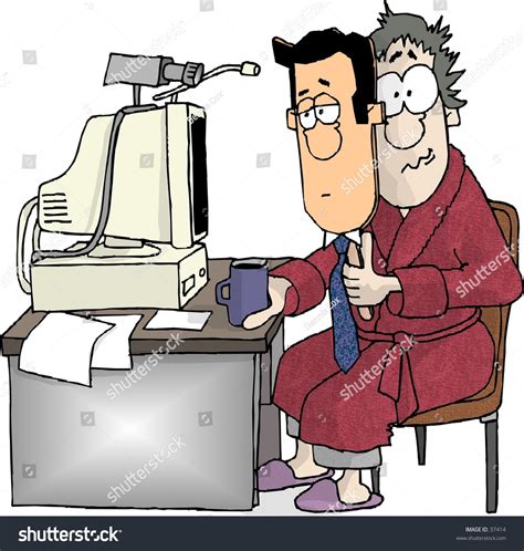 Clipart Illustration Home Office Worker 스톡 일러스트 37414 | Shutterstock