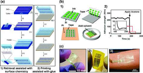 Surface chemistry and glue assisted transfer printing techniques. a... | Download Scientific Diagram