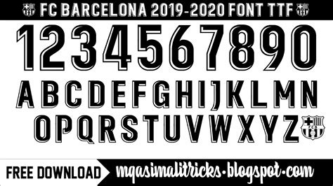 FC Barcelona 2019-20 Font TTF Free Download by M Qasim Ali - M Qasim ...