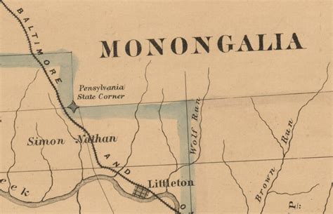 1865 Farm Line Map of Wetzel County WV Showing Oil Wells | Etsy