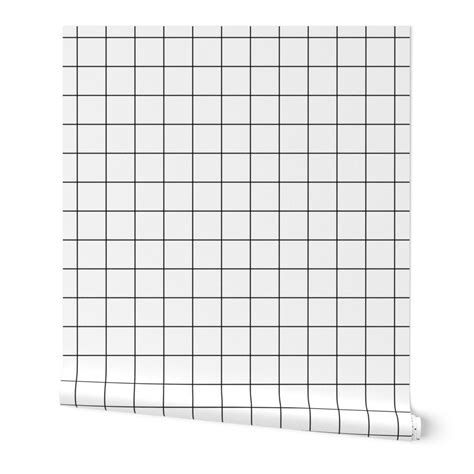 Square Grid Commercial Grade Wallpaper Black and White - Etsy