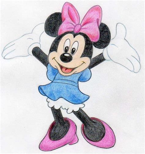 How to draw Minnie - www.easy-drawings-and-sketches.com Cartoon ...