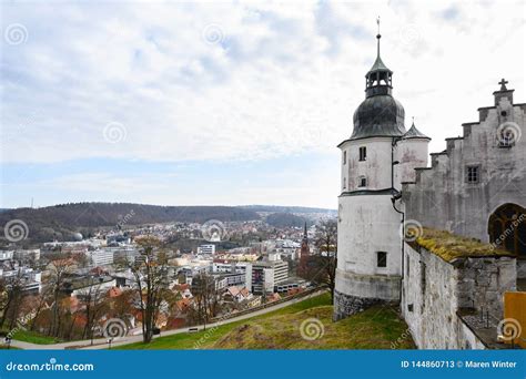 HEIDENHEIM, GERMANY, APRIL 7, 2019: View from the Castle Hellenstein Over the Town Heidenheim an ...