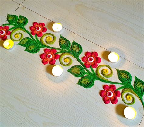 Border Rangoli Designs | Rangoli Border Designs | Simple Border Rangoli ...