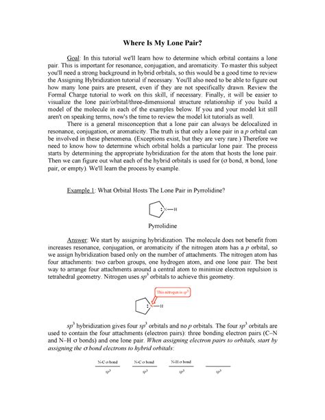 Lone pair - extended explanation on lone pairs on how they are formed, where they are found ...