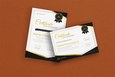 Elegant Black Certificate template Certificate Template | Certificate ...