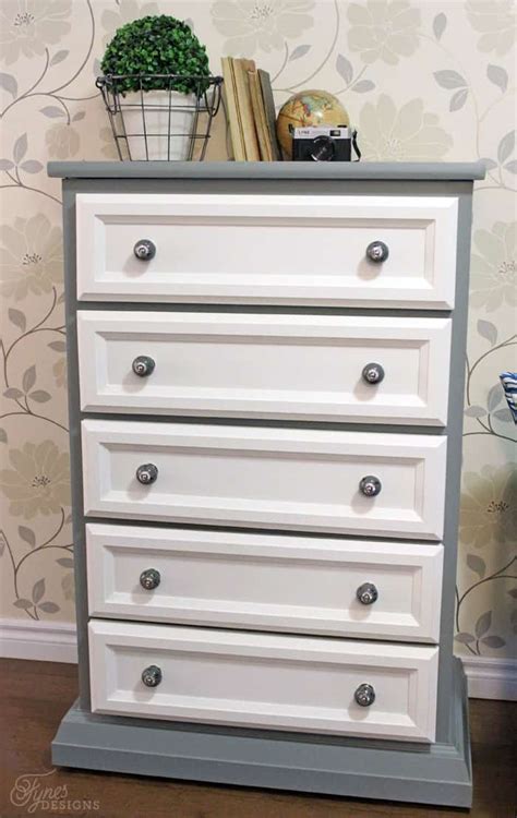 Tall Dresser Makeover Tutorial with Trim and Paint - FYNES DESIGNS | FYNES DESIGNS