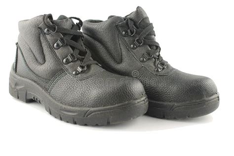 Pair of Black Steel Toes Cap Boots Stock Photo - Image of shoe, toes ...