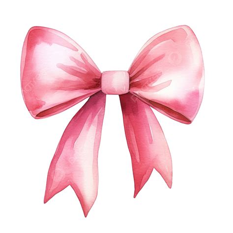 Watercolor Pink Bow Illustration Clipart, Bow Clipart, Watercolor Clipart, Watercolor PNG ...