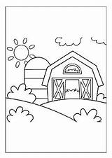 Farm Scene Coloring Pages For Kids sketch template