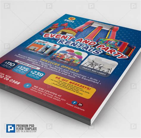 Party Rentals Flyers - PSDPixel