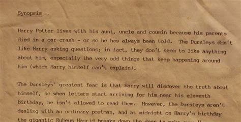 Here’s The Harry Potter Synopsis That Was Outrightly Rejected By 12 ...