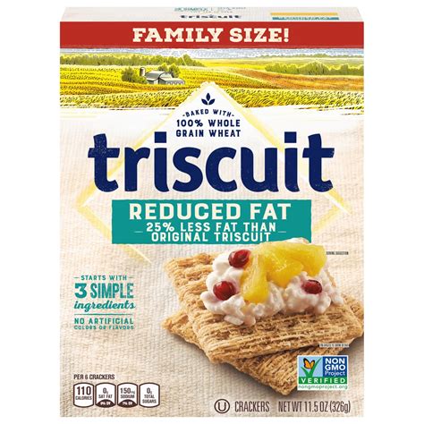 Nabisco Triscuit Reduced Fat Whole Wheat Crackers Family Size! - Shop ...