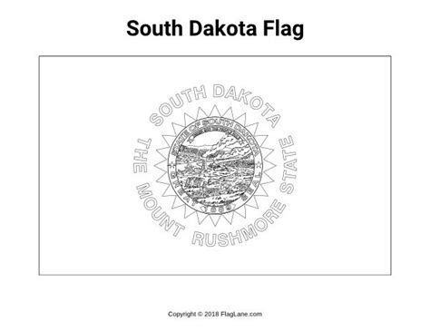 Free South Dakota Flag Coloring Page | Flag coloring pages, South ...