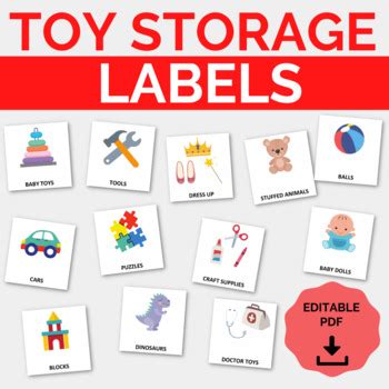 Editable Toy Storage Labels I Printable Toy Bin Storage Labels | TPT