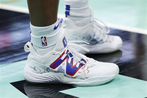 A detailed photo of the shoes worn by Philadelphia 76ers guard Tyrese ...