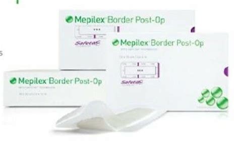 MCK Mepilex Foam Dressing Border Post-Op 4 X 8 Inch With Border Film Backing Silicone Adhesive ...