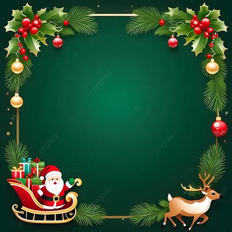 Merry Christmas Decorate Card Background Ai Generated, Green Christmas Greeting, Merry Chistmas ...