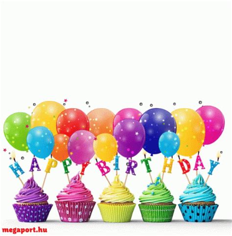 Happy Birthday Balloons GIF - Happy Birthday Balloons Cupcake ...