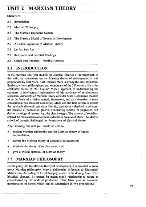 Unit-2 - Dchsjdhdhc - UNIT 2 MARXIAN THEORY Structure 2 Introduction 2 ...