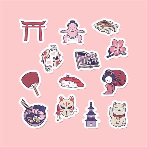 Japanese Culture Stickers cute japanese stickers vsco | Etsy