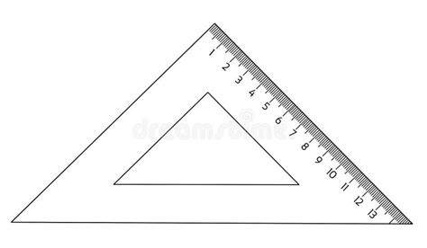 Triangle Ruler Isolated on a White Stock Vector - Illustration of triangle, tailor: 190799138