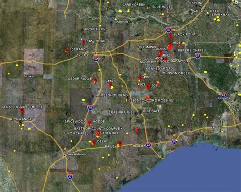 Update and map of fires in Texas, Sept 6