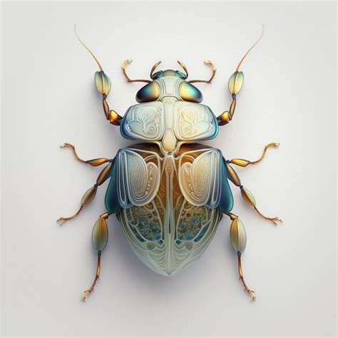 Premium AI Image | A colorful bug with a light blue and green pattern.