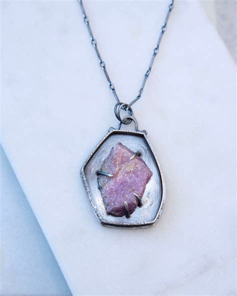 Mineral Necklace with Rough Ruby No. 3 – Catherine Chandler Jewelry