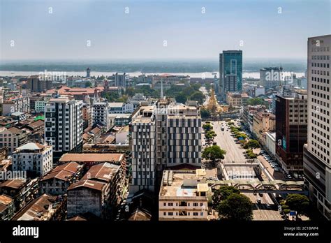 The Yangon Skyline, Yangon, Myanmar Stock Photo - Alamy