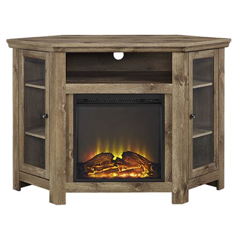 Union Rustic Rena Corner TV Stand with Electric Fireplace & Reviews | Wayfair.ca